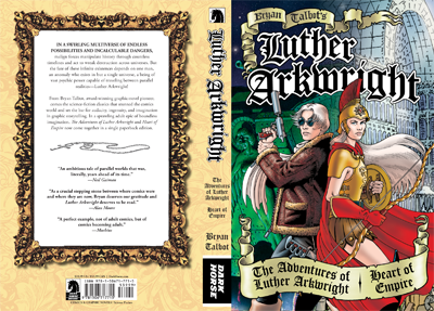 For the first time, The Adventures of Luther Arkwright and Heart of Empire will be available as a trade paperback. Out in June, the book will cost £35.99, substantially cheaper than the deluxe hardback Arkwright Integral, at around £50 - £90, depending on the seller, though most places are now out of stock.