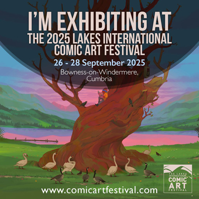 Bryan and Mary will have a table this time at the Lakes International Comic Art Festival. They’ll be joined by their eldest son, Robyn Talbot, who will be launching his indy horror comic, completely written and drawn by himself: Rob Talbot’s Graveworms!