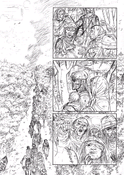 Animation of the drawing process for page 130 of the Legend of Luther Arkwright by Bryan Talbot.
