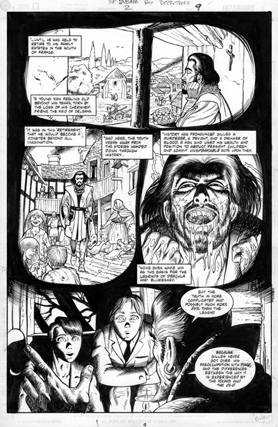Dead Boy Detectives and the Secret of Immortality Issue 2 page 9, 28cm x 43cm, ink on bristol board &pound;350.