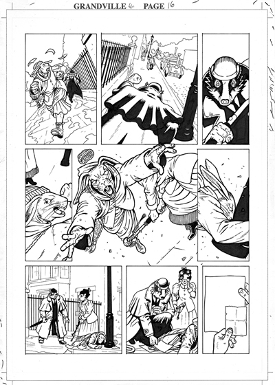 Grandville Noel: page 16 - Ink on Bristol board, 29.7 x 42cm - &pound;450