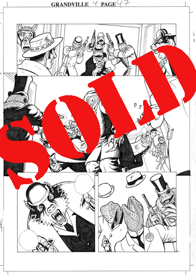 Grandville: No&euml;l page 47 - Ink on Bristol board, 29.7 x 42cm - &pound;450