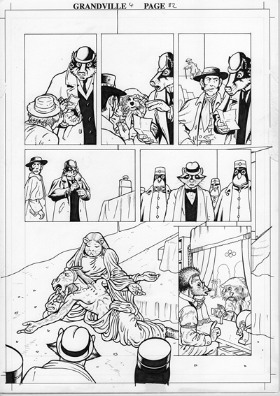 Grandville: No&euml;l page 82 - Ink on Bristol board, 29.7 x 42cm - &pound;400