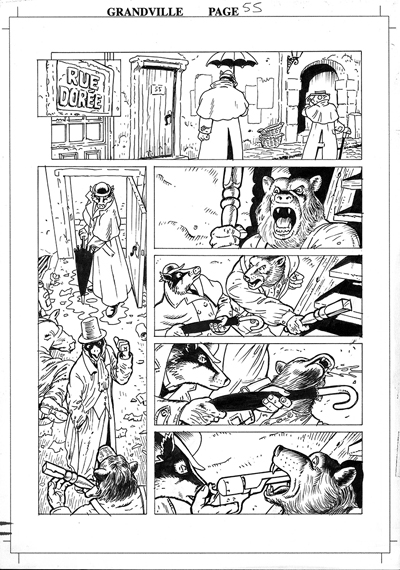 Grandville page 61 - Ink on Bristol board, 29.7 x 42cm - &pound;400
