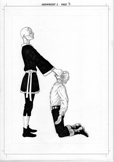 The Legend of Luther Arkwright page 3 - Ink on paper, 29.7 x 42cm - &pound;400