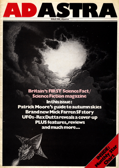 The cover to yhe first edition of Ad Astra magazine, which featured Frank Fazakerly by Bryan Talbot