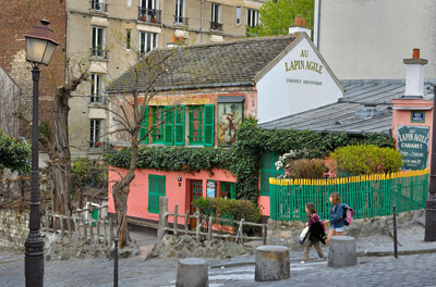 It’s been there since around 1860 when it was called Au Rendez-vous des Voleurs (“At the rendez-vous of thieves”), later Cabaret des Assassins. 