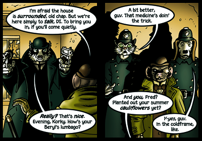 We’ve already met Korky the Cat (see page 78, panel 1 annotations). Beryl the Peril was another character in one of The Dandy’s sister comics, The Topper.